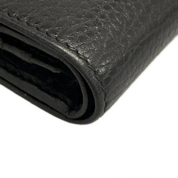 GUCCI Double G Card Case Wallet/GG Marmont Black Leather - Picture 5 of 11